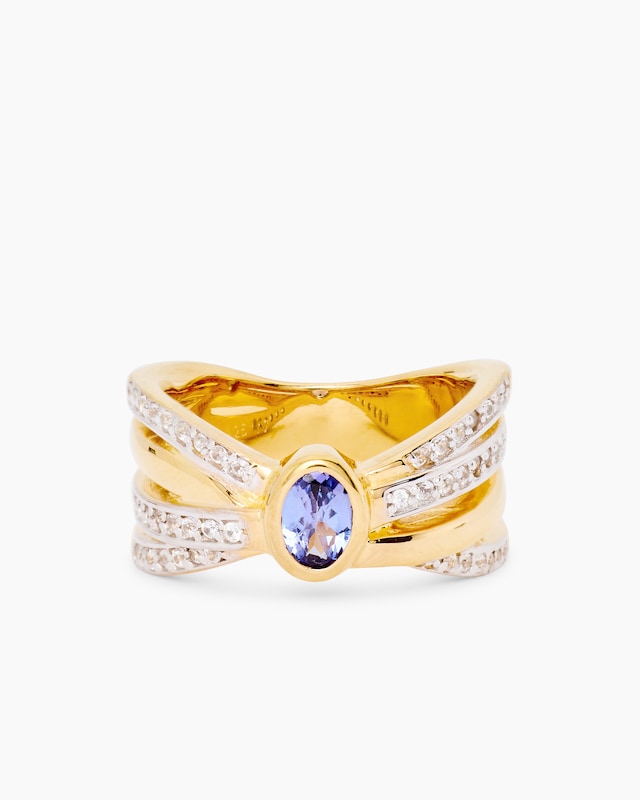 Ring mit Tansanit AAA+ & Zirkon