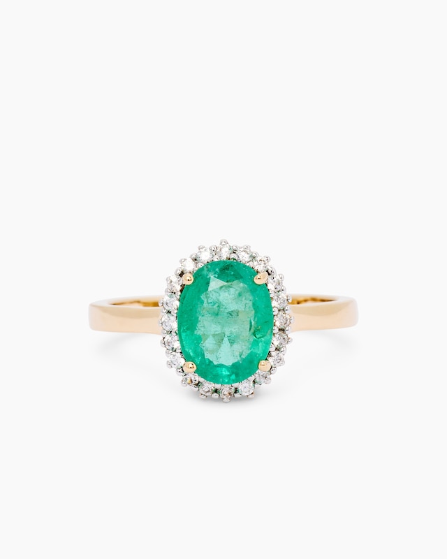 Ring mit Smaragd & Zirkonen