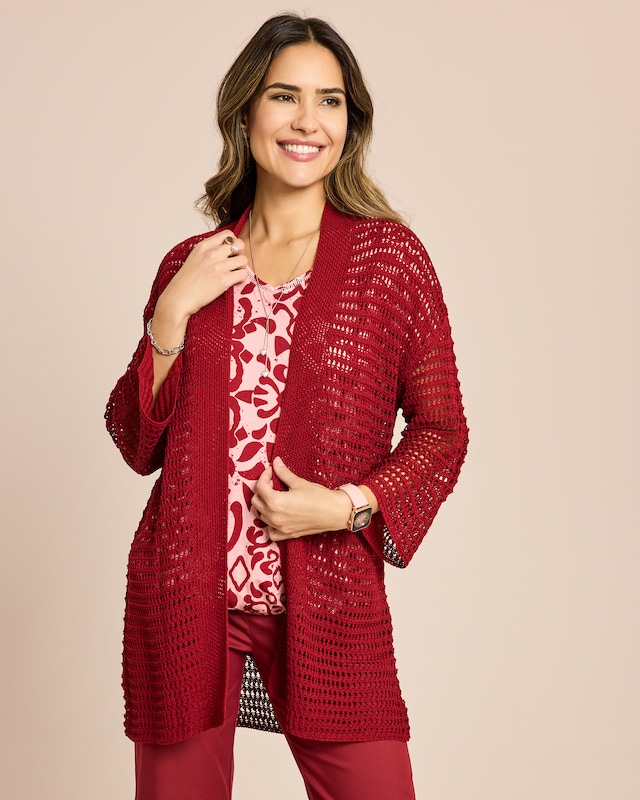 Cardigan in Häkel-Optik