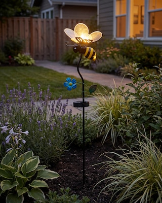 Produktabbildung 1 für LED-Solar-Gartenstecker "Plexiglas Biene"