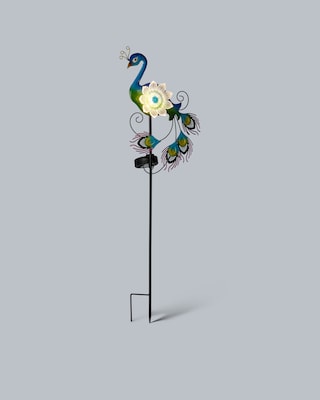 Produktabbildung 3 für LED-Solar-Gartenstecker "Plexiglas Pfau"
