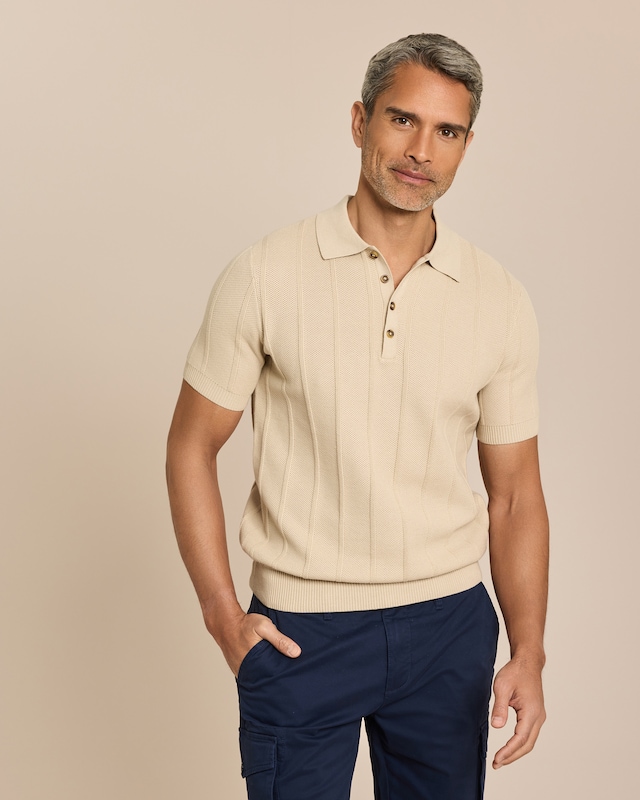 Strick-Poloshirt Jacquardstreifen