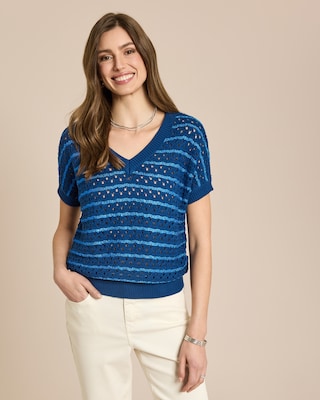 Produktabbildung 1 für Kurzarm-Pullover mit Pailletten