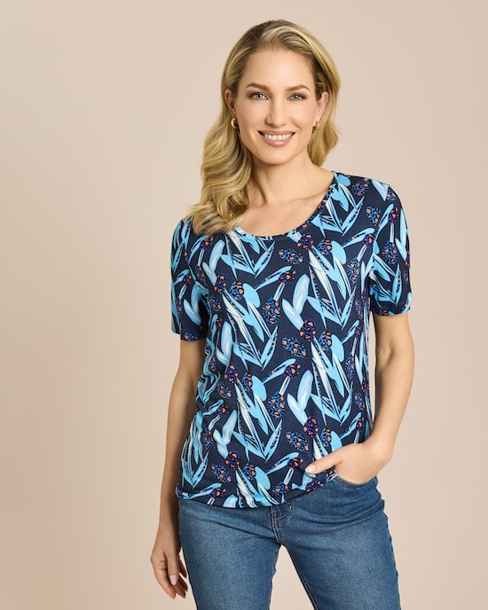 Produktabbildung für Shirt mit floralem Animal Druck