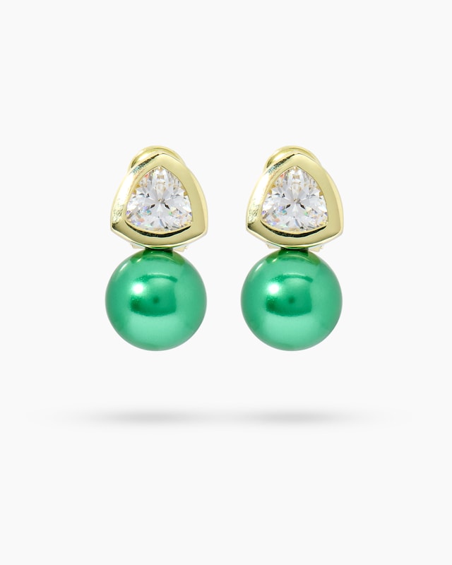 Ohrclipstecker mit MK-Perle 12 mm & Zirkonia