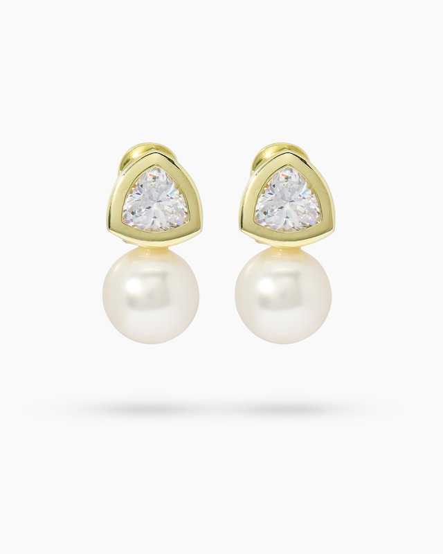 Ohrclipstecker mit MK-Perle 12 mm & Zirkonia