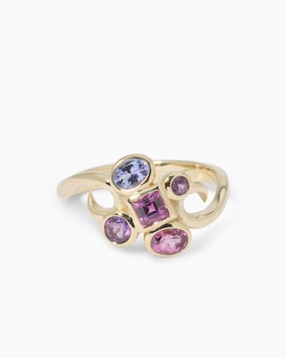 Produktabbildung 2 für Ring mit Amethyst, Rhodolith & Tansanit