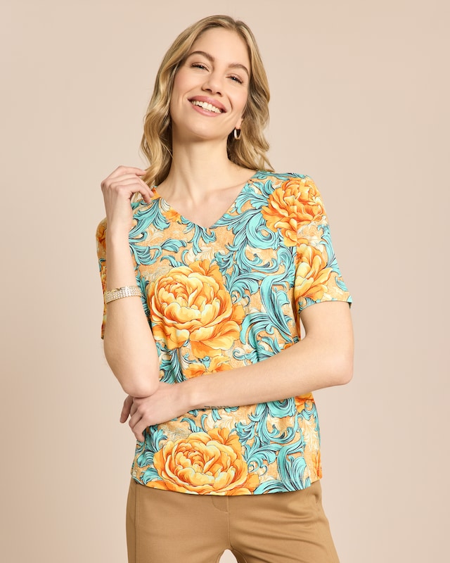 Shirt mit floralem Ornamentprint
