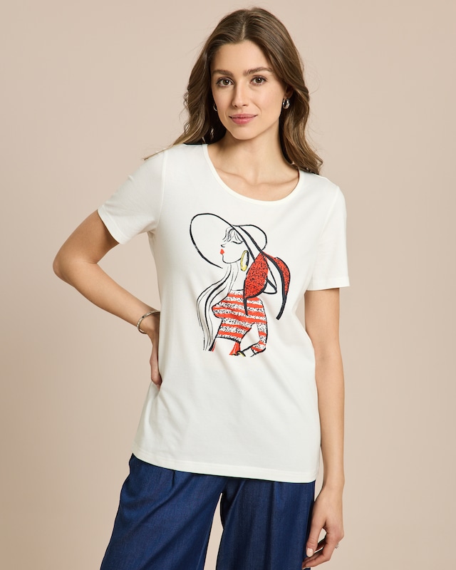 Shirt mit Ladydruck oder Streifendruck