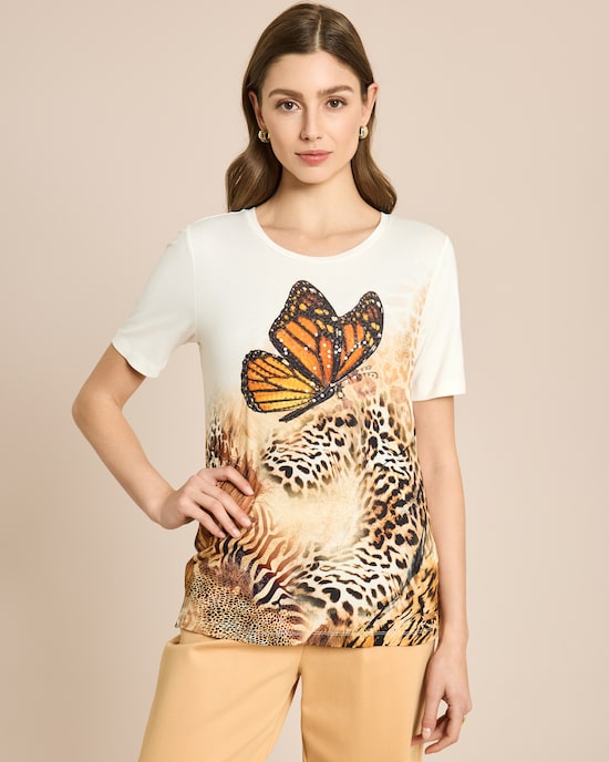 Produktabbildung für Shirt mit Schmetterlings-Animal-Print