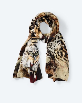 Produktabbildung 1 für Seidenschal mit Tigermotiv