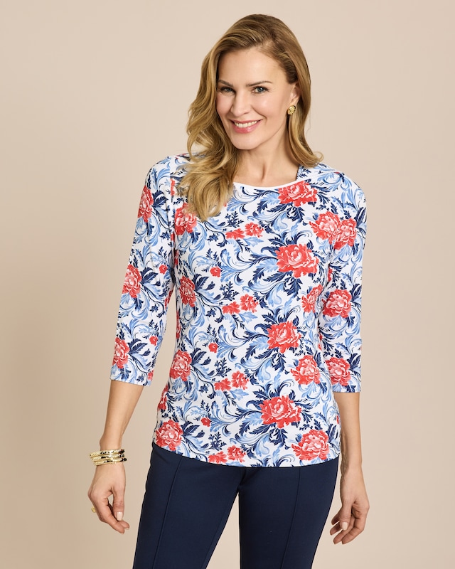 Shirt mit Blumen-Ornamentprint