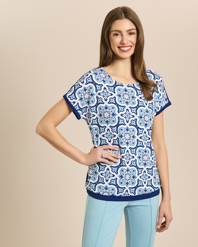 Shirt mit Fliesen-Print