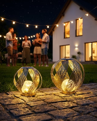Produktabbildung 1 für 2 Solar-Kugelleuchten
