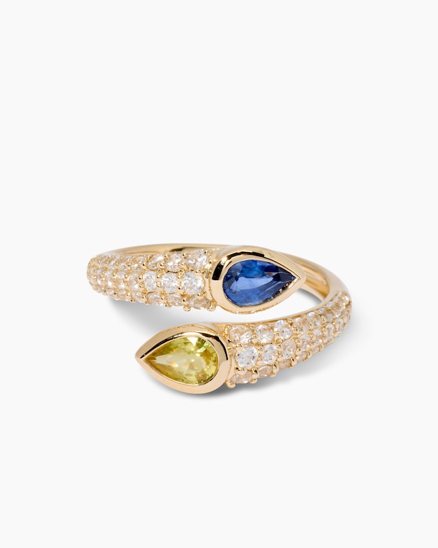 Ring mit Saphir & Zirkon