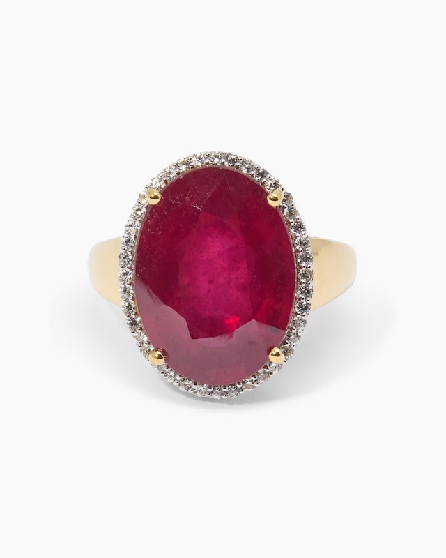 Ring mit Sambia-Rubin & Zirkon